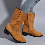 Point Toe Block Heel Boots