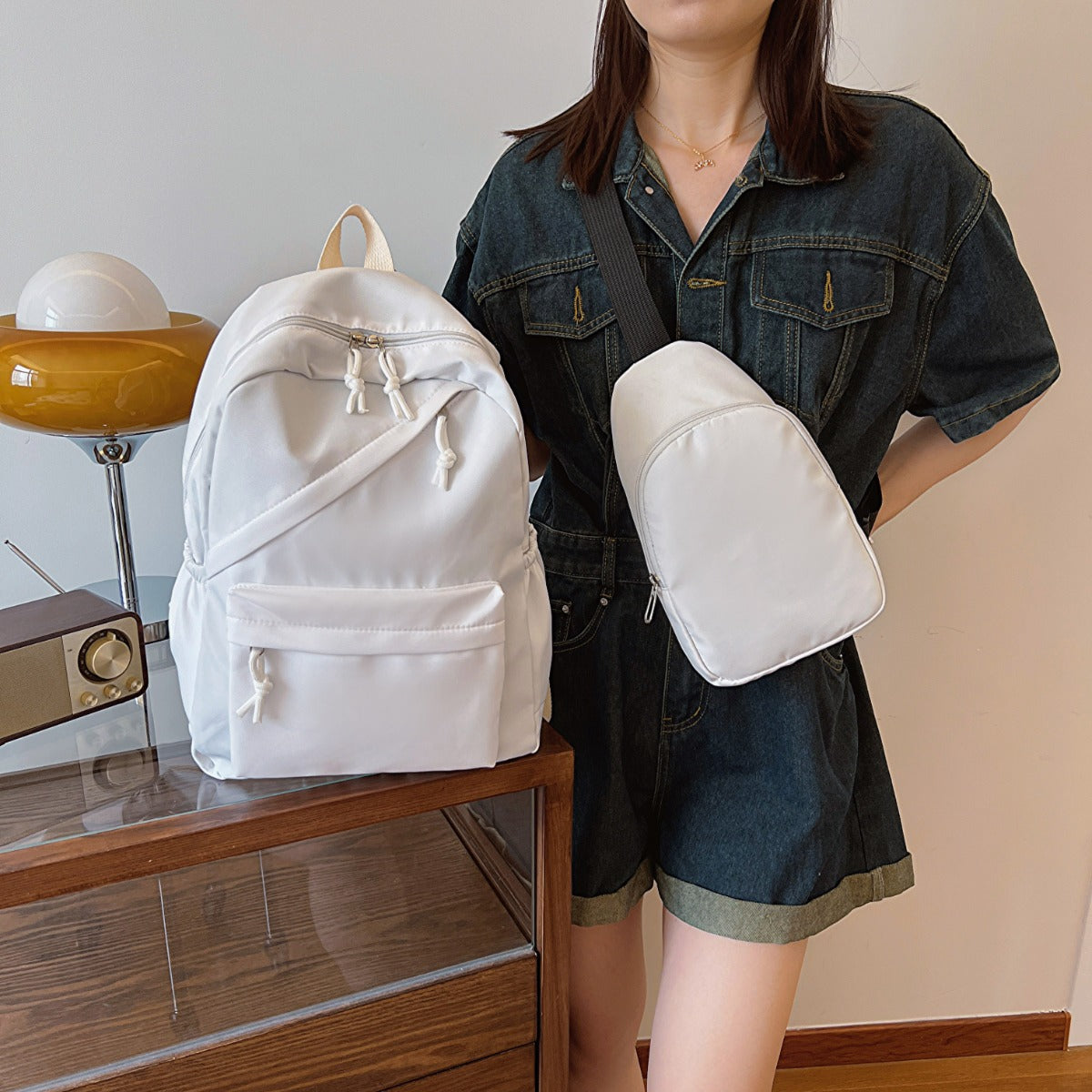 Cloth Backpack Bag and Sling Bag 2 Piece Set