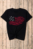 US Flag Round Neck Short Sleeve T-Shirt