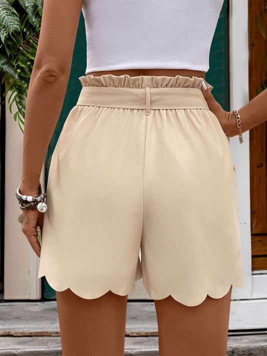 Frill Tied Shorts with Pockets