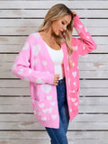 Angel Wings Heart Open Front Long Sleeve Cardigan