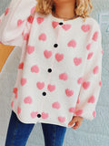 Heart Button Up Long Sleeve Cardigan