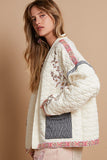 POL Embroidered Open Front Long Sleeve Jacket