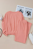 Round Neck Long Sleeve Top and Pants Set