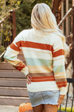 Striped Dropped Shoulder Crewneck Sweater