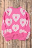 Pearl Detail Heart Round Neck Long Sleeve Sweater