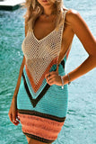 Openwork V-Neck Tank Knit Cover Up