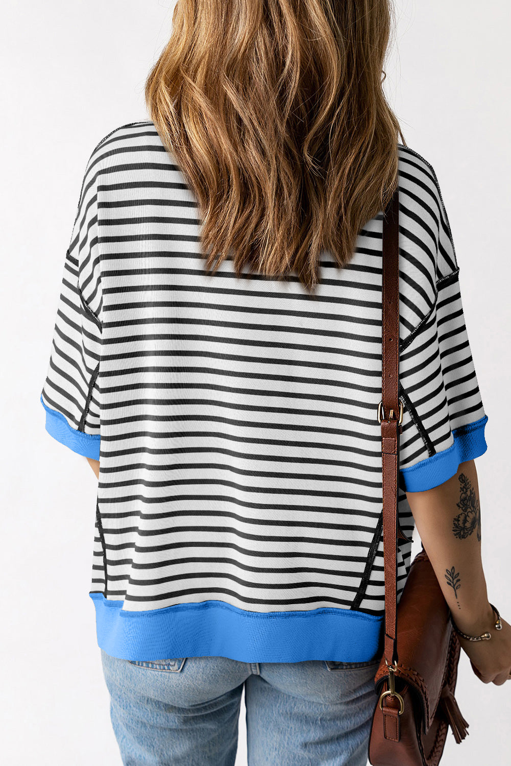 Striped Round Neck Half Sleeve T-Shirt