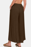 Zenana Woven Wide Leg Pants With Pockets