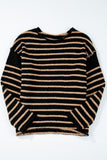 Stripe Drop Shoulder Round Neck Sweater