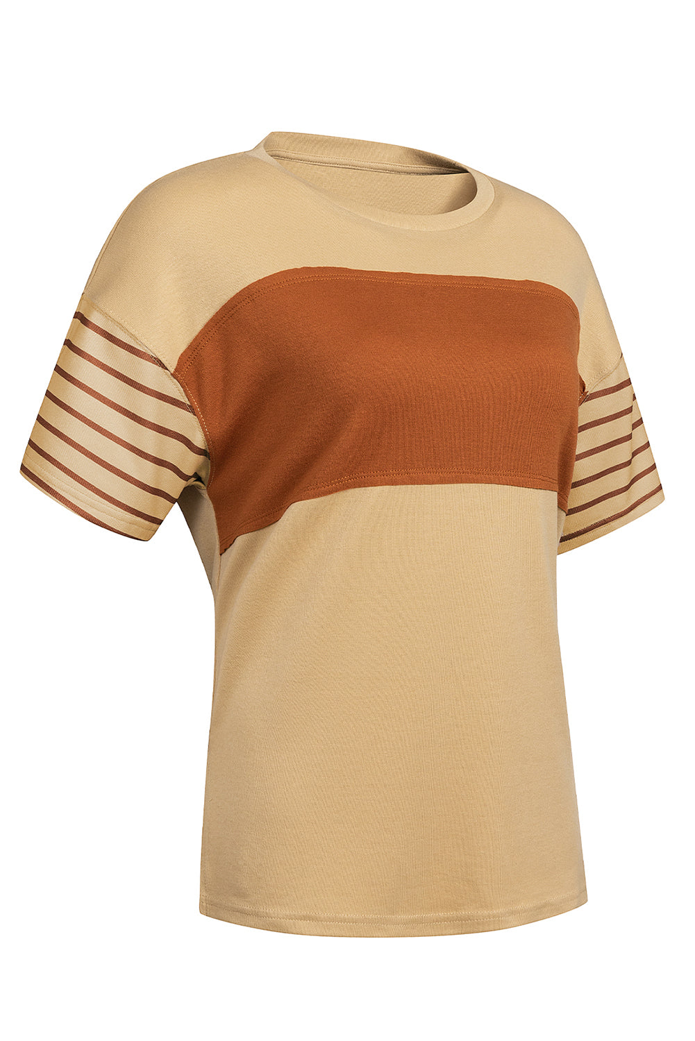 Striped Round Neck Short Sleeve T-Shirt