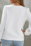 Textured Round Neck Long Sleeve Top