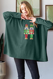 Heimish Sequin Nutcracker Long Sleeve Ribbed Top