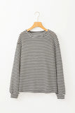 Striped Round Neck Long Sleeve Top