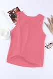 Waffle-Knit Round Neck Tank