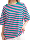 Striped Round Neck Half Sleeve T-Shirt