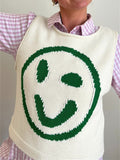 Smiley Round Neck Sweater Vest