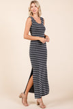 Mittoshop Striped Scoop Neck Sleeveless Maxi Dress