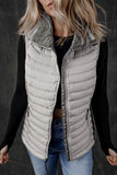 Pocketed Zip Up Vest Coat