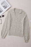 Hollow Out Johnny Collar Sweater