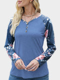 V-Neck Floral Long Sleeve T-Shirt