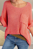 Round Neck Half Sleeve Knit Top