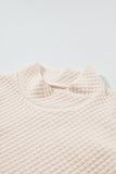 Textured Turtleneck Long Sleeve Sweatshirt