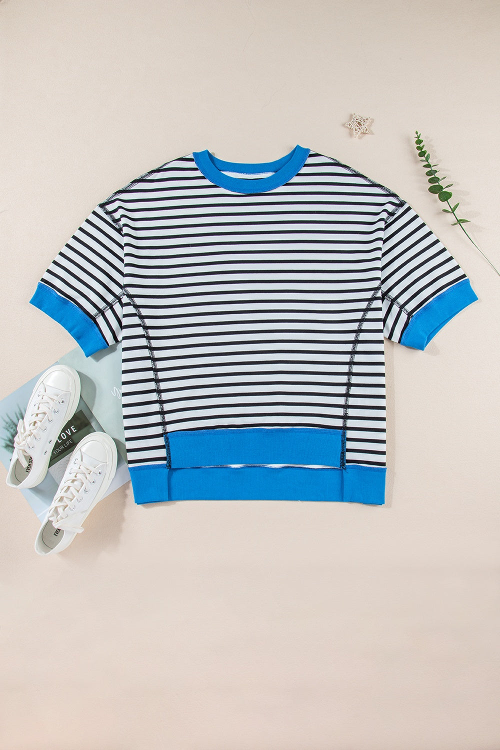 Striped Round Neck Half Sleeve T-Shirt