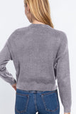 ACTIVE BASIC V-Neck Button Up Long Sleeve Knit Cardigan