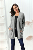 Cable-Knit Open Front Long Sleeve Cardigan