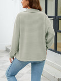 Textured Quarter Zip Long Sleeve Sweatshirt