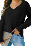 V-Neck Dropped Shoulder Sweater