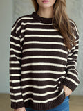 Striped Round Neck Long Sleeve Sweater