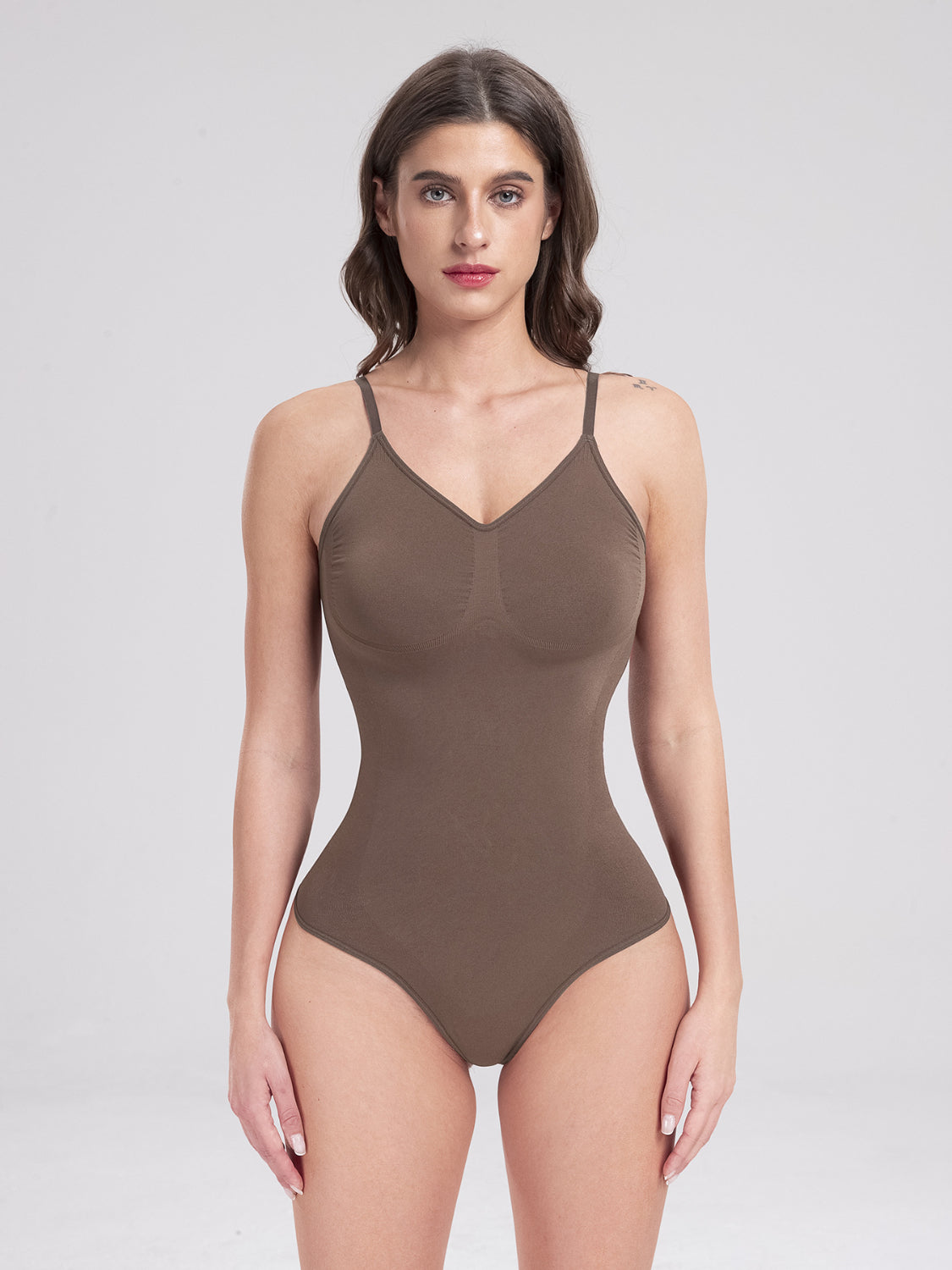 V-Neck Spaghetti Strap Active Bodysuit