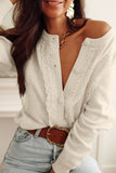 Lace Detail Button Down Long Sleeve Cardigan