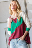 HOPELY Full Size Color Block Long Sleeve T-Shirt