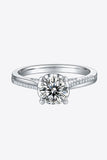 Adored 1 Carat Moissanite 925 Sterling Silver Side Stone Ring