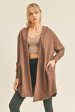 Kimberly C Open Front Longline Hooded Cardigan