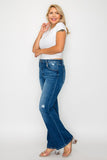 bytos Full Size High Rise Bootcut Jeans with Pockets