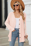 Ribbed Button Up Long Sleeve Cardigan