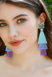 Triple-Layer Tassel Dangle Earrings