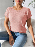 Round Neck Short Sleeve Knit Top