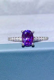 1 Carat Purple Moissanite 4-Prong Ring