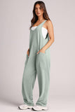 Wide Strap Jumpsuit with Pockets