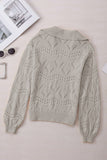 Hollow Out Johnny Collar Sweater