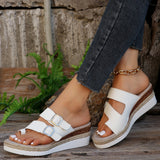 Double Buckle PU Leather Sandals