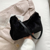 Faux Fur Removable Strap Shoulder Bag