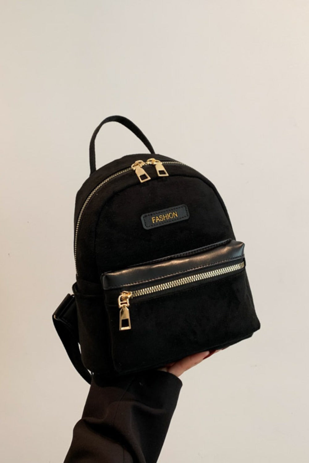 Suede Adjustable Strap Backpack Bag