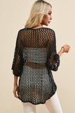 Openwork Star Boat Neck Knit Cover Up