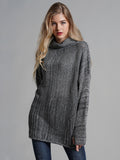 Turtleneck Dropped Shoulder Long Sleeve Sweater